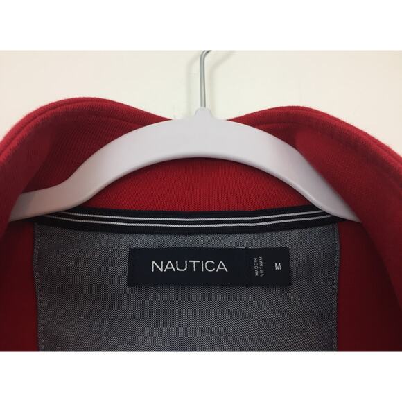 Y2K Nautica Mens Sweater Size M Red Long Sleeve Pullover Christmas Corpcore Golf - Picture 3 of 7